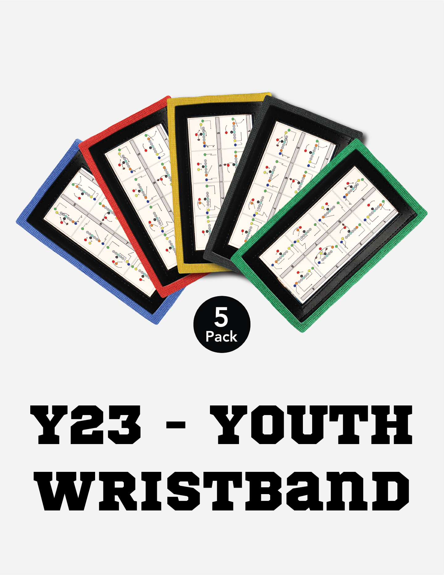 Unique Sports Football Playbook Wristband - 3 Play Window Sweatband For Coaches & Players
