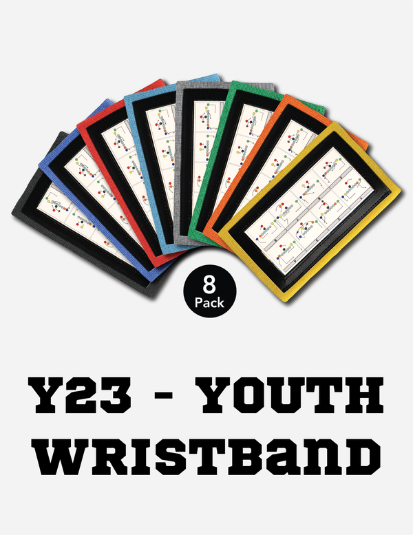 8 Pack Colored Youth Wrist Coach Wristbands