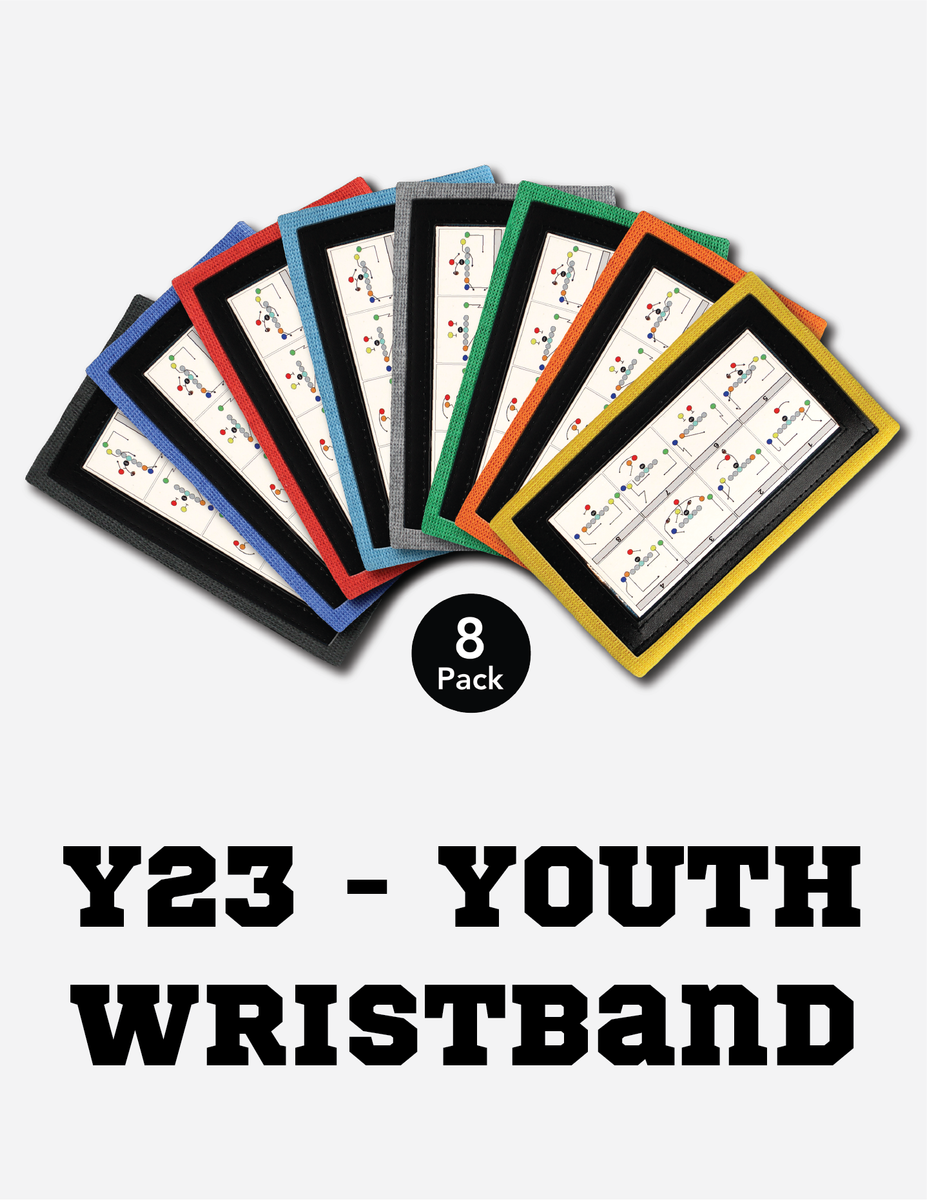 8 Pack Colored Youth Wrist Coach Wristbands MyFootballPlays